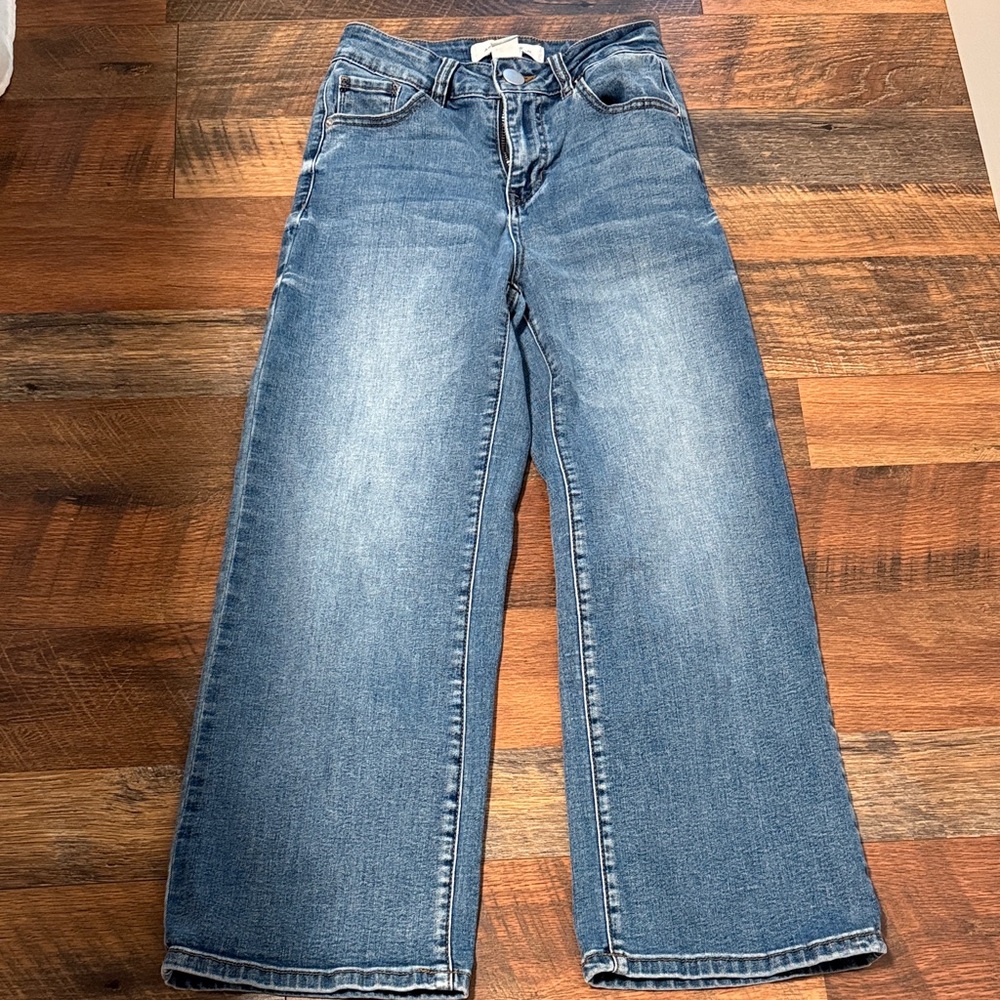 Ashley Mason Light Blue Cropped Wide Leg Jeans